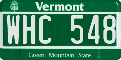 VT license plate WHC548