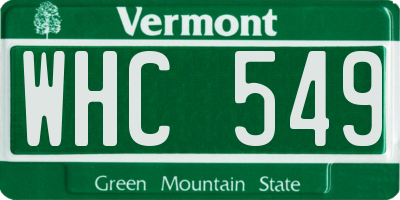 VT license plate WHC549