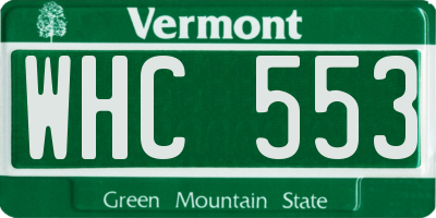 VT license plate WHC553