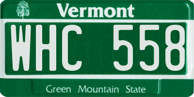 VT license plate WHC558