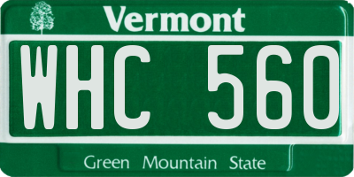 VT license plate WHC560