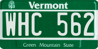VT license plate WHC562