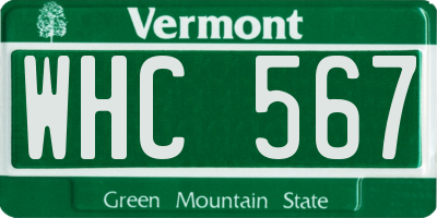 VT license plate WHC567