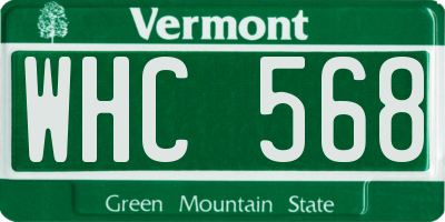VT license plate WHC568