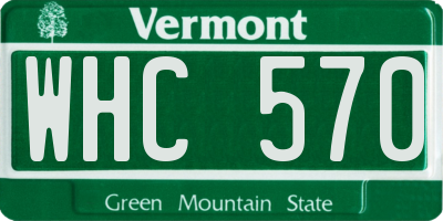 VT license plate WHC570