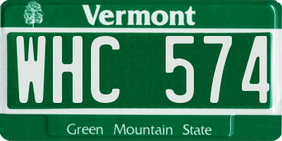VT license plate WHC574