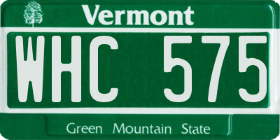 VT license plate WHC575