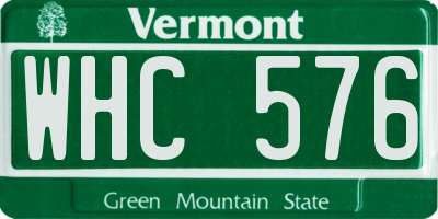 VT license plate WHC576