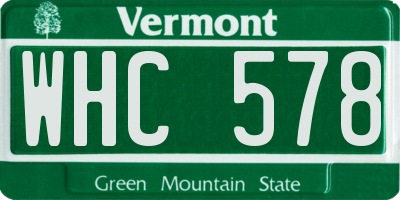 VT license plate WHC578