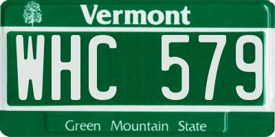 VT license plate WHC579