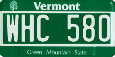 VT license plate WHC580