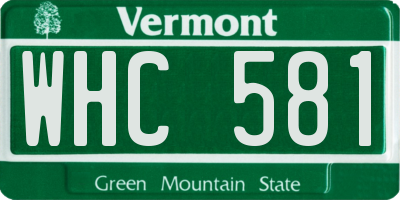 VT license plate WHC581
