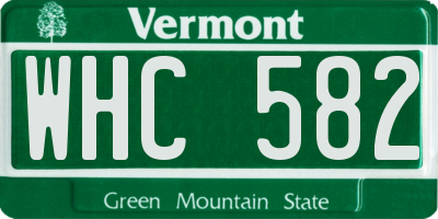 VT license plate WHC582