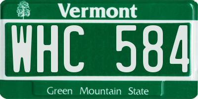 VT license plate WHC584