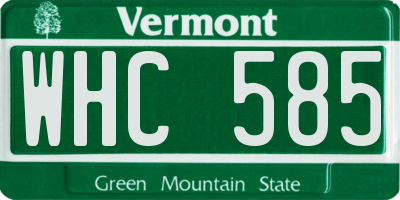 VT license plate WHC585
