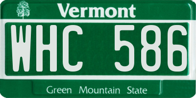 VT license plate WHC586