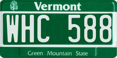 VT license plate WHC588