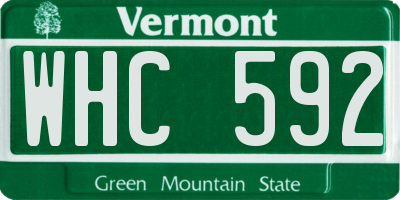 VT license plate WHC592