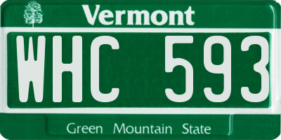 VT license plate WHC593