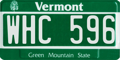 VT license plate WHC596