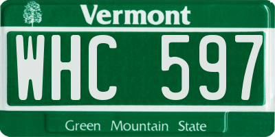 VT license plate WHC597