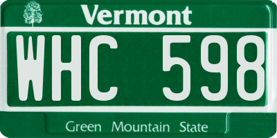 VT license plate WHC598