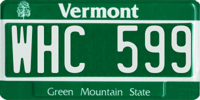 VT license plate WHC599