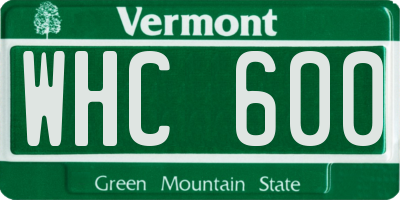 VT license plate WHC600