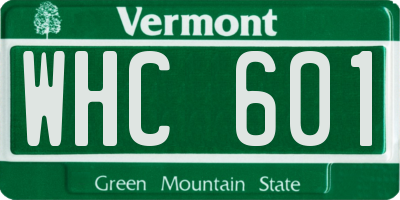 VT license plate WHC601