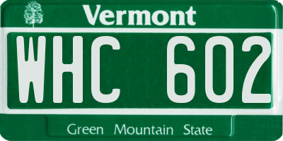 VT license plate WHC602