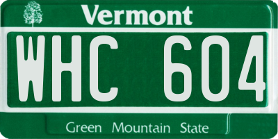 VT license plate WHC604