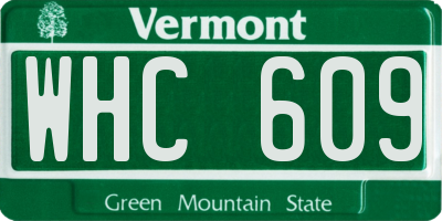 VT license plate WHC609