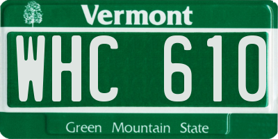 VT license plate WHC610
