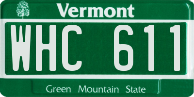 VT license plate WHC611