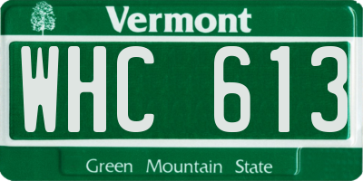 VT license plate WHC613