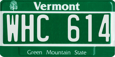 VT license plate WHC614