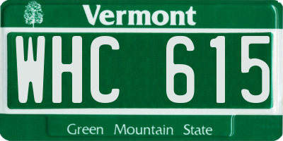 VT license plate WHC615