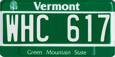 VT license plate WHC617