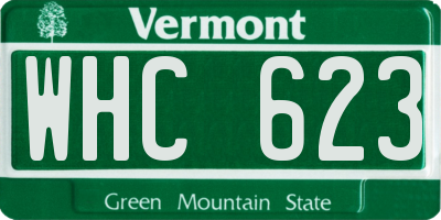 VT license plate WHC623
