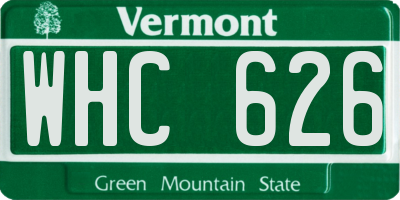 VT license plate WHC626