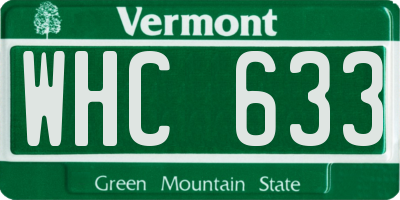 VT license plate WHC633