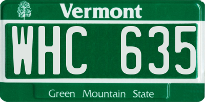 VT license plate WHC635