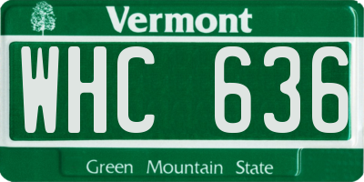 VT license plate WHC636