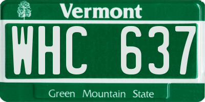 VT license plate WHC637