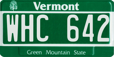 VT license plate WHC642