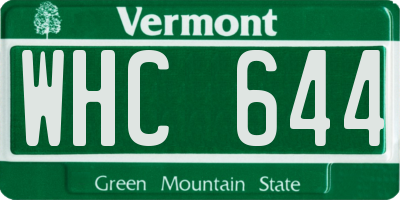 VT license plate WHC644