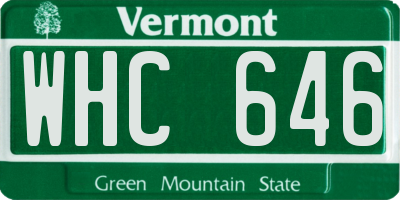 VT license plate WHC646