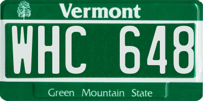VT license plate WHC648
