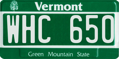 VT license plate WHC650