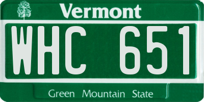 VT license plate WHC651